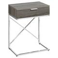 Daphnes Dinnette 24 in. Dark Taupe & Chrome Metal Accent Table DA3071185